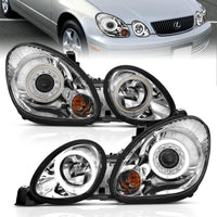 Thumbnail for ANZO 1998-2005 Lexus Gs300 Projector Headlights w/ Halo Chrome