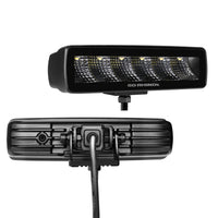 Thumbnail for Go Rhino Xplor Blackout Series Sixline LED Flood Light Kit (Surface/Threaded Stud Mnt) - Blk (Pair)