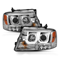 Thumbnail for ANZO 2004-2008 Ford F-150 Projector Headlights w/ U-Bar Chrome