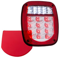 Thumbnail for ANZO 1976-1985 Jeep Wrangler LED 2 Lens - Red/Clear, Chrome