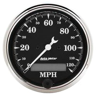 Thumbnail for AutoMeter Gauge Speedo. 3-1/8in. 120MPH Elec. Prog. W/ Lcd Odo Old Tyme Blk