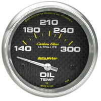 Thumbnail for Autometer Carbon Fiber Oil Temp 66.7mm 2 5/8in Short Sweep Electronic 300 Deg F Temperature Gauge