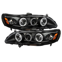 Thumbnail for Spyder Honda Accord 98-02 1PC Projector Headlights LED Halo Amber Reflctr Blk PRO-YD-HA98-AM-BK