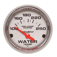 Thumbnail for Autometer Marine Chrome Ultra-Lite 2-1/16in 100-250 Degrees Electric Water Temperature Gauge