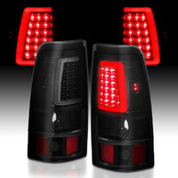 Thumbnail for ANZO 1999-2002 Chevy Silverado 1500 LED Taillights Plank Style Black w/Smoke Lens
