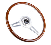 Thumbnail for NRG Classic Wood Grain Steering Wheel (365mm) Wood w/Metal Inserts & Brushed Alum. 3-Spoke Center
