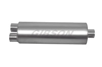 Thumbnail for Gibson SFT Superflow Dual/Center Round Muffler - 8x24in/3in Inlet/4in Outlet - Stainless