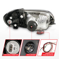 Thumbnail for ANZO 00-04 Toyota Tundra (Reg/Acc Cab Only) Crystal Headlights w/Lgt Bar Chrome w/Corner Lights 2pc