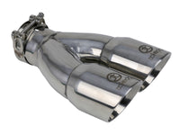 Thumbnail for aFe Takeda 2.5in 304 Stainless Steel Clamp-on Exhaust Tip 2.5in Inlet 3in Dual Outlet - Polished