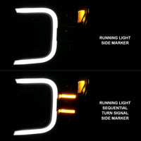 Thumbnail for Anzo 18-20 Ford F-150 Full Led Projector Smoke Bar Style Headlights Black Amber