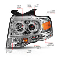 Thumbnail for ANZO 2007-2014 Ford Expedition Projector Headlights Chrome