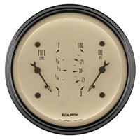 Thumbnail for AutoMeter Gauge Dual Fuel & Oilp 3-3/8in. 0 Ohm(e) to 90 Ohm(f)& 100PSI Elec Antq Beige