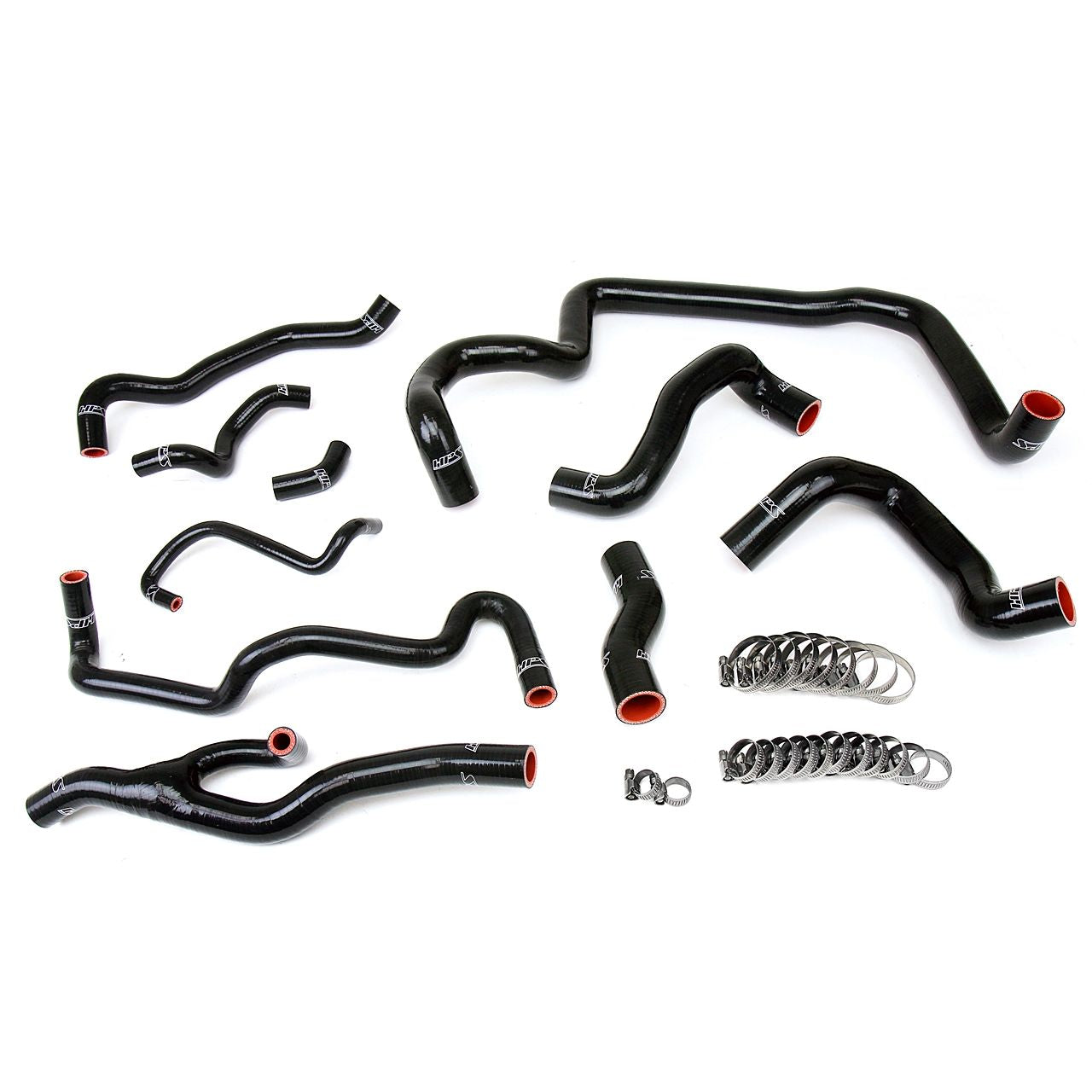 HPS Black Reinforced Silicone Radiator and Heater Hose Kit Coolant for Mini 07-11 Cooper S R56 1.6L Turbo Automatic Trans