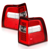 Thumbnail for ANZO 07-17 For Expedition LED Taillights w/ Light Bar Chrome Housing Red/Clear Lens