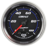 Thumbnail for Autometer Cobalt Oil Pressure Gauge 2 5/8in 100PSI Stepper Motor w/ Peak and Warn