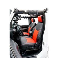 Thumbnail for PRP 13-18 Jeep Wrangler JK Front Seat Covers/2 door or 4 door (Pair) - Black/Red