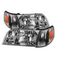 Thumbnail for Xtune Crown Victoria 98-11 Crystal Headlights w/ Corner Lights Set Chrome HD-JH-CRVI98-SET-C