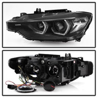 Thumbnail for Spyder 12-14 BMW F30 3 Series 4DR Projector Headlights - LED DRL - Black (PRO-YD-BMWF3012-DRL-BK)