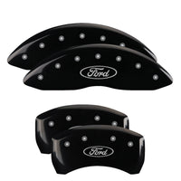 Thumbnail for MGP 4 Caliper Covers Engraved Front & Rear Oval logo/Ford Black finish silver ch