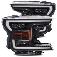 Thumbnail for AlphaRex 18-19 Ford F-150 NOVA LED Proj Headlights Plank Style Matte Black w/Activ Light/Seq Signal