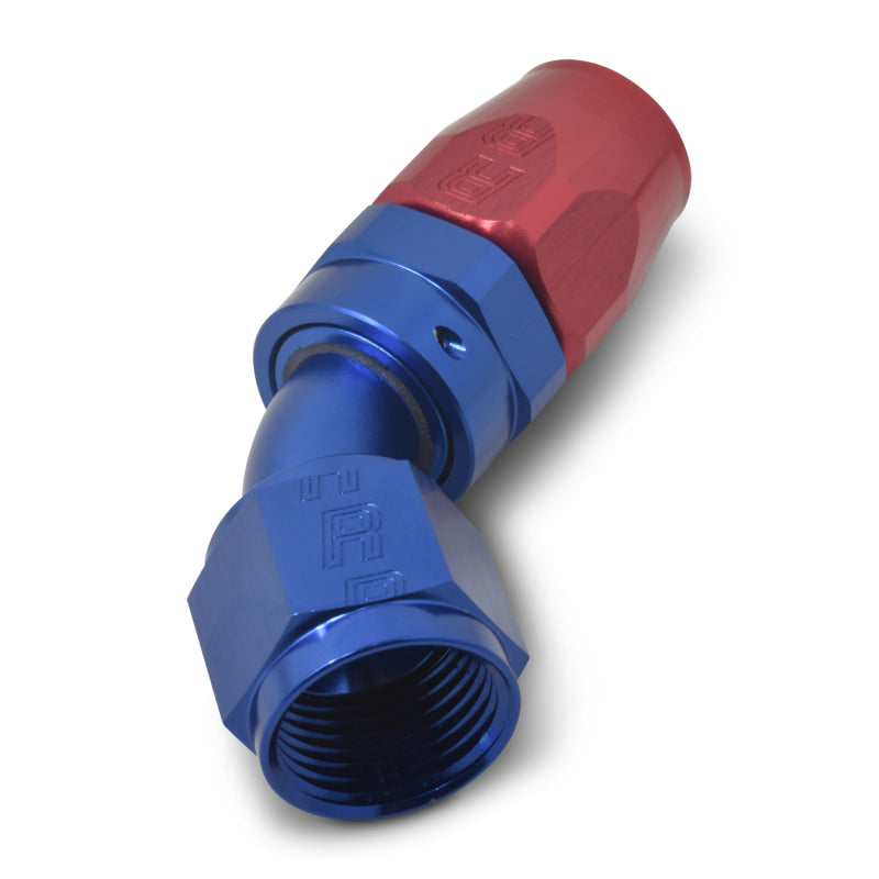 Russell Performance -10 AN Red/Blue 45 Degree Full Flow Hose End