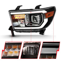 Thumbnail for ANZO 2007-2014 Toyota Tundra Projector Light Bar H.L Black Amber(Led High Beam) (Halogen Version)