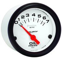 Thumbnail for Autometer Phantom 2-1/16in 0-7 BAR Electric Oil Pressure Gauge
