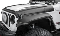 Thumbnail for Bushwacker 18-22 Jeep Wrangler 2/4dr / 20-22 Jeep Gladiator Trail Armor Hood Armor (3pc) - Tex. Blk