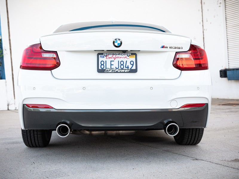 aFe MACHForce XP 3in to 2.5in 304 SS Axle-Back Exhaust w/ Polished Tips 14-16 BMW M235i