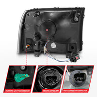 Thumbnail for ANZO 99-04 Ford F250/F350/F450/Excursion (excl. 99) Crystal Headlights - w/ Light Bar Chrome Housing