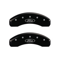 Thumbnail for MGP 4 Caliper Covers Engraved Front & Rear Oval logo/Ford Black finish silver ch
