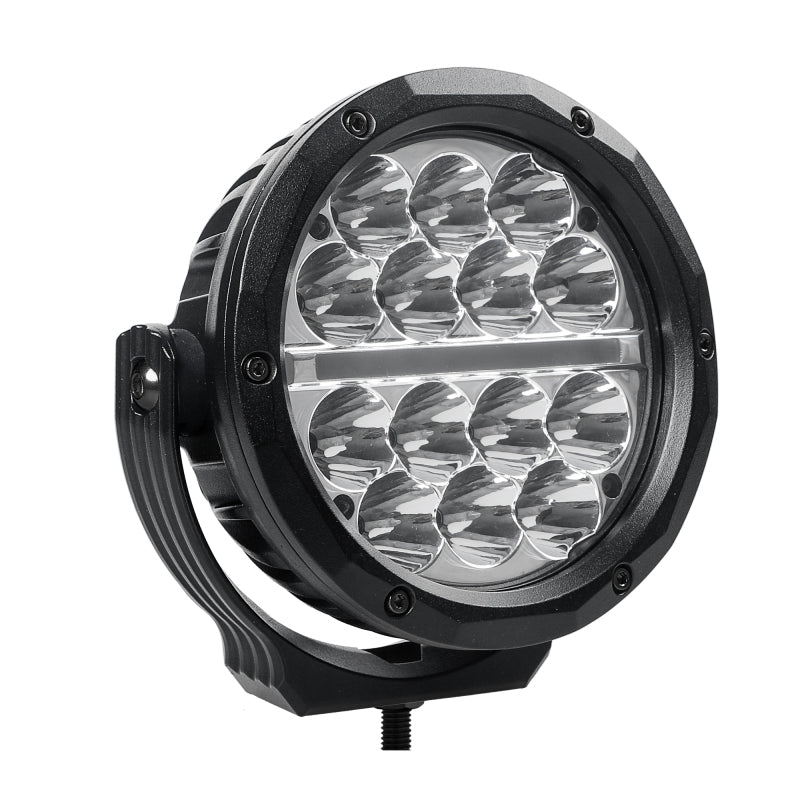 Go Rhino Xplor Bright Series Round LED Driving Light Kit w/DRL (Surface Mount) 6in - Blk (2 pc)