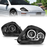 Thumbnail for ANZO 2000-2005 Mitsubishi Eclipse Projector Headlights w/ Halo Black