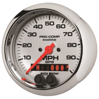 Thumbnail for Autometer Marine Chrome 3-3/8in 100MPH GPS Speedometer Gauge