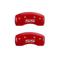 Thumbnail for MGP 4 Caliper Covers Engraved Front & Rear Monte Carlo style/SS Red finish silver ch