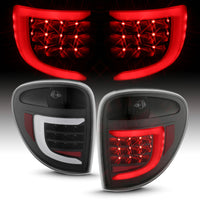 Thumbnail for ANZO 2004-2007 Dodge  Grand Caravan LED Tail Lights w/ Light Bar Black Housing Clear Lens