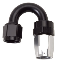 Thumbnail for Russell Performance -8 AN Black/Silver 180 Degree Tight Radius Full Flow Swivel Hose End
