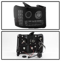 Thumbnail for Spyder GMC Sierra 1500/2500 07-13 Projector Headlights LED Halo- LED Blk Smke PRO-YD-GS07-HL-BSM