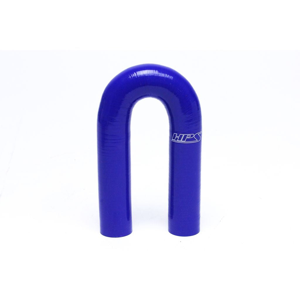 HPS 1-3/8" ID High Temp 4-ply Reinforced Silicone 180 Degree U Bend Elbow Coupler Hose Blue (35mm ID)