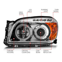 Thumbnail for ANZO 2006-2008 Toyota Rav4 Projector Headlights w/ Halo Chrome (CCFL)