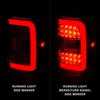 Thumbnail for ANZO 2001-2011 Ford  Ranger LED Tail Lights w/ Light Bar Chrome Housing Red/Clear Lens