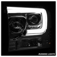 Thumbnail for Spyder 05-07 Ford F250/350/450 SD Ver 2 Proj Headlights - Light Bar DRL - Black PRO-YD-FS05V2-LB-C