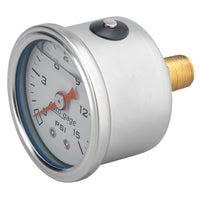 Thumbnail for Autometer AutoGage 1.5in Liquid Filled Mechanical 0-15 PSI Fuel Pressure Gauge - White