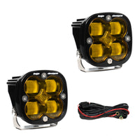 Thumbnail for Baja Designs Squadron SAE LED Auxiliary Light Pod Pair - Amber