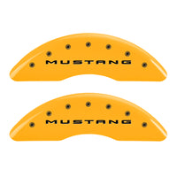 Thumbnail for MGP 4 Caliper Covers Engraved Front 2015/Mustang Engraved Rear 2015/GT Yellow finish black ch