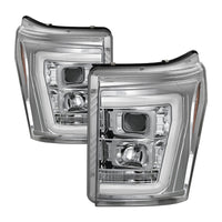 Thumbnail for Spyder 11-16 Ford F-250/F-350 V2 Projector Headlights - Light Bar DRL - Chrome PRO-YD-FS11V2-LB-C