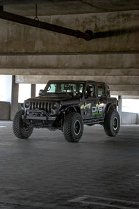 Thumbnail for DV8 Offroad 07-23 Jeep Wrangler/Gladiator JT/JK/JL FS-25 Stubby Front Bumper w/Plated Bull Bar