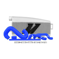 Thumbnail for Mishimoto Subaru 02-07 WRX/04-07 STi Top-Mount Intercooler Kit - Powder Coated Silver & Blue Hoses