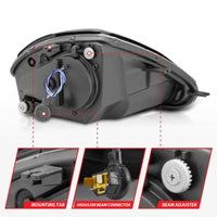 Thumbnail for ANZO 2000-2005 Mitsubishi Eclipse Projector Headlights w/ Halo Black