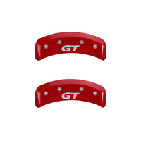 Thumbnail for MGP 4 Caliper Covers Engraved Front Mustang Engraved Rear SN95/GT Red finish silver ch